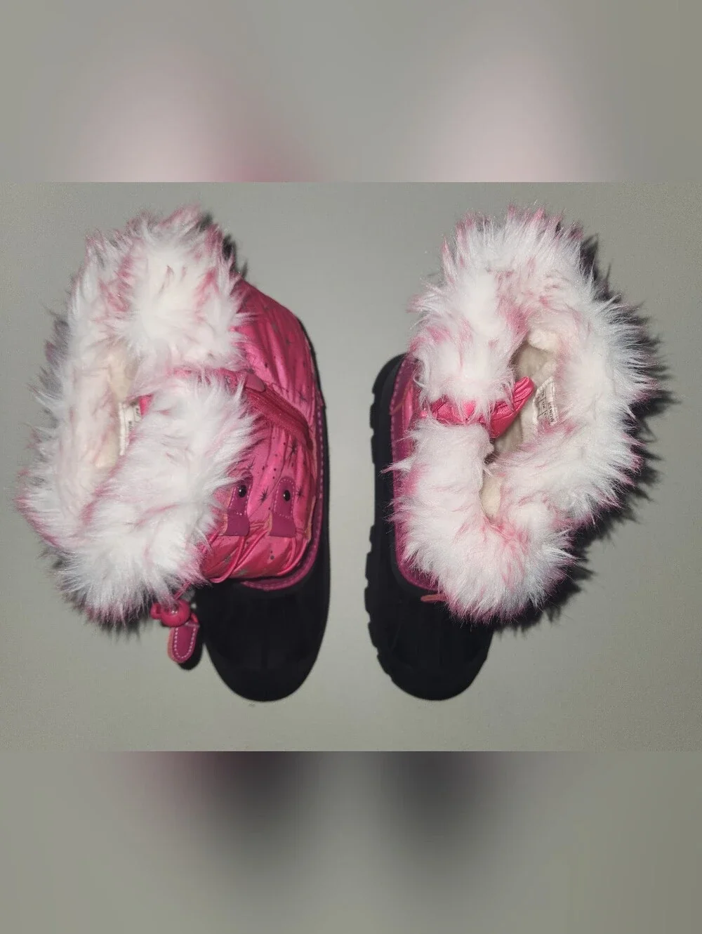 Dream Pairs Girls Pink Faux-Fur Winter Snow Boots Size 6 Girls